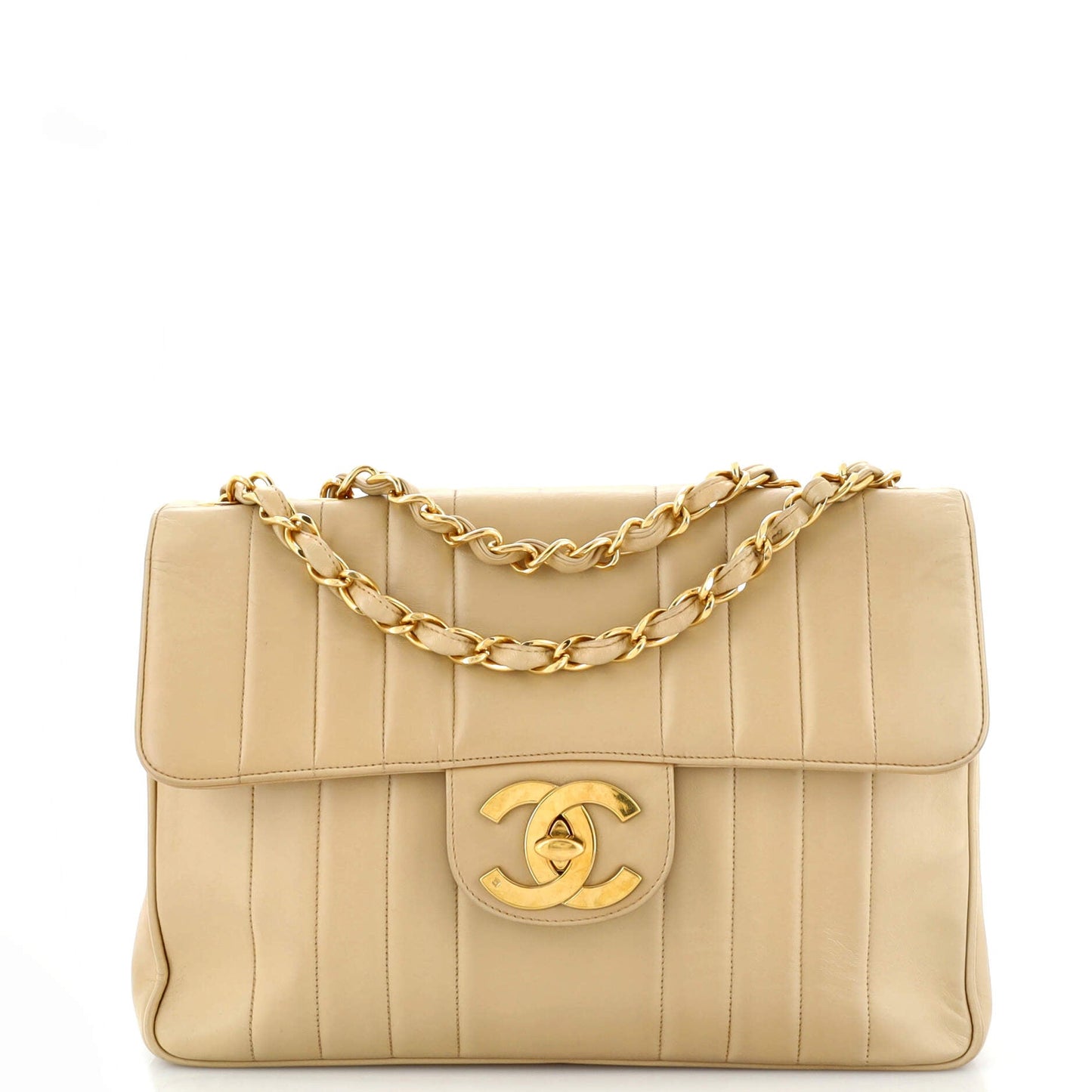 CHANEL   Classic Single Flap Bag Vertical Quilt Lambskin Jumbo
