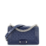 CHANEL Boy Flap Bag Quilted Plexiglass Patent Old Medium