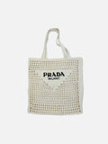 PRADA Crochet White Tote Bag
