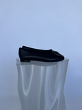 Chanel Full Black Smooth Calfskin Ballet Flats - FULL SET