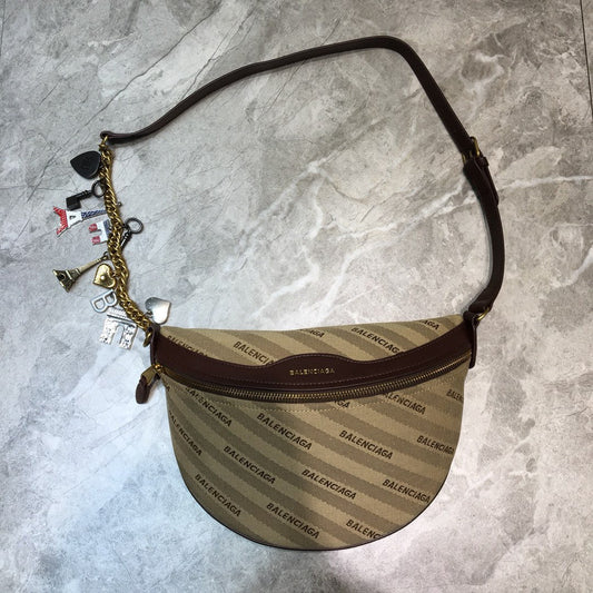 BLN-Ciaga Souvenir XS Belt Bag In Brown, For Women,  Bags 9.5in/24cm