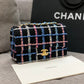 CHL - Navy Sparkle Tweed Classic Mini Rectangular Flap Bag For Women 20cm/7.5in