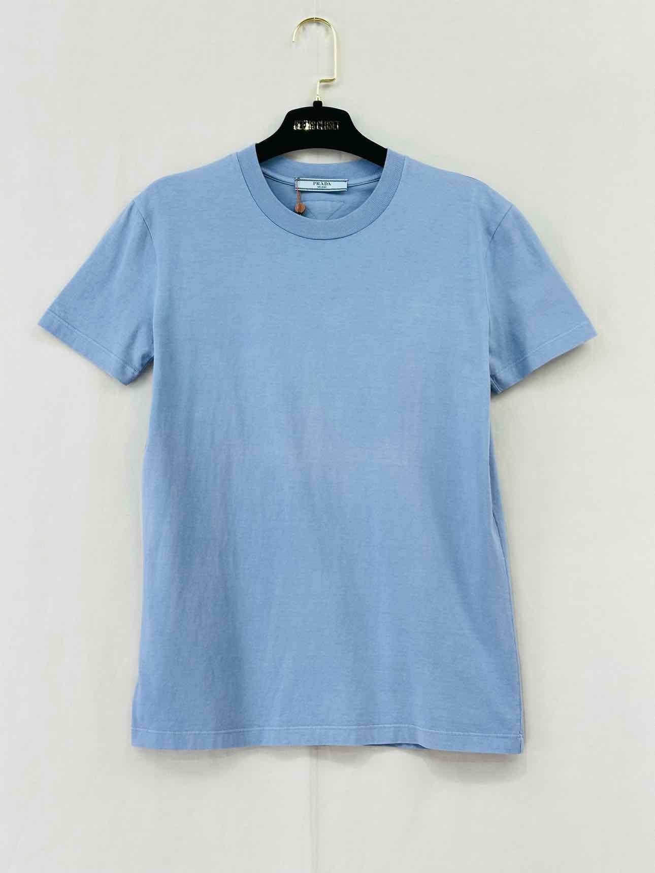 PRADA Crew Neck Blue T-shirt