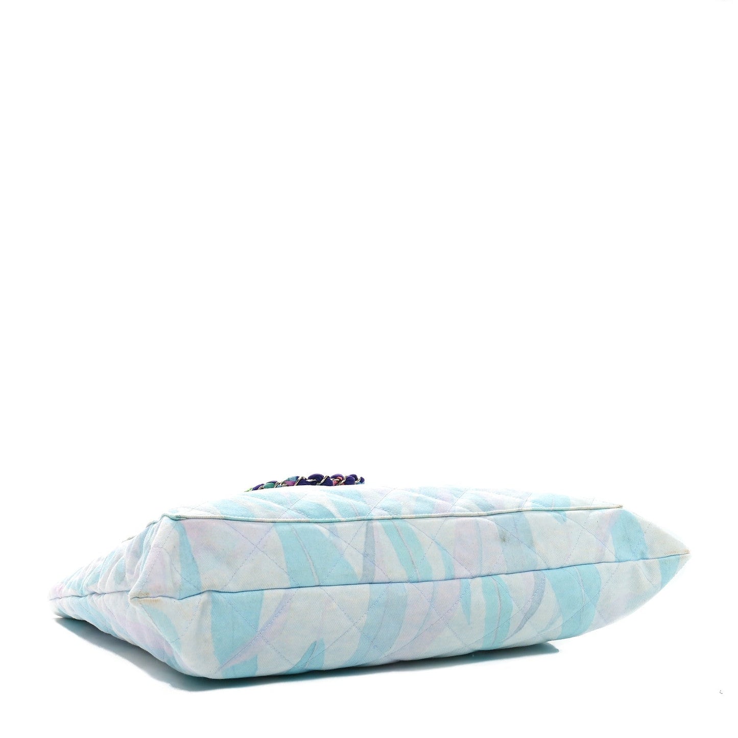 Amelia Canvas Quilted Jungle Jeans Tote White Multicolor