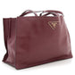 Prada Burgundy Argilla Leather Small Tote