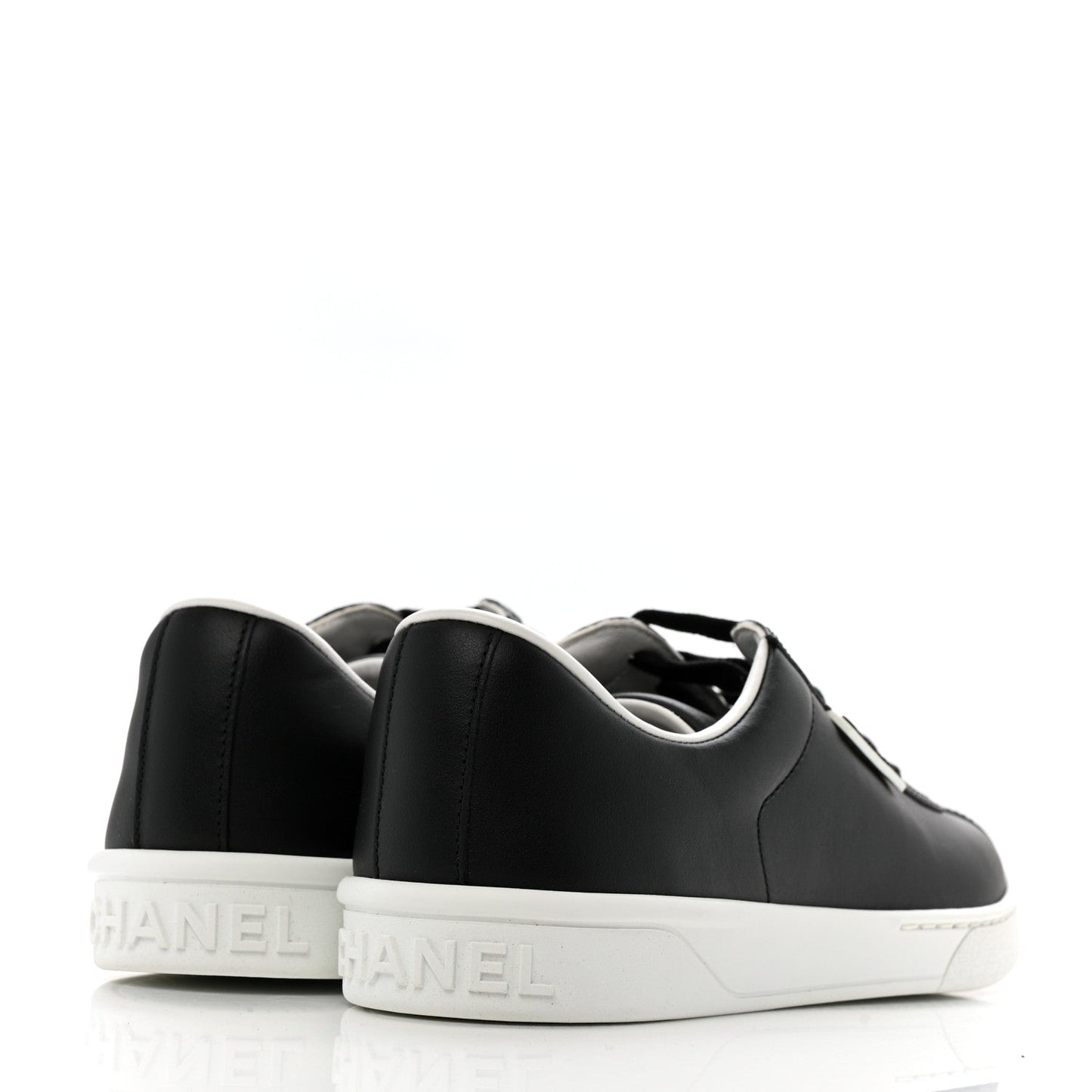 Amelia Calfskin CC Womens Sneakers 38 Black