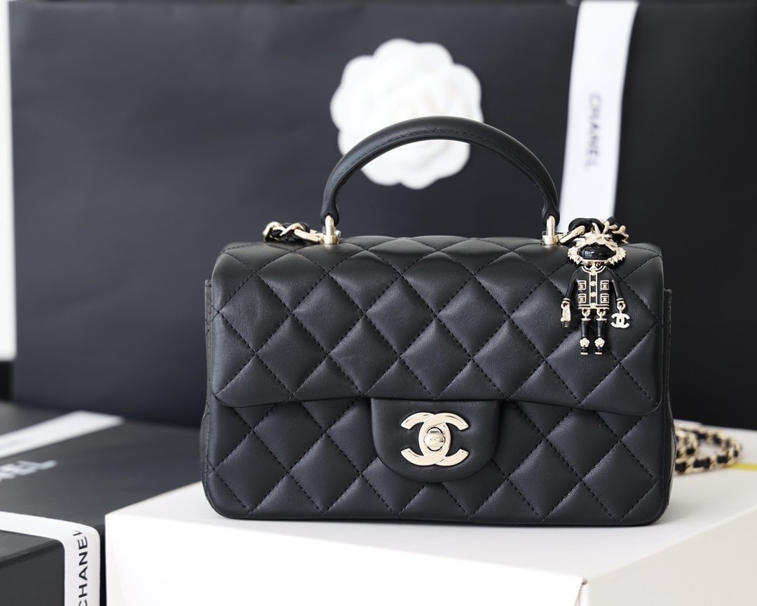 CHL -  Flap Bag Mini Doll Handle Bag 20AmeliaBlack