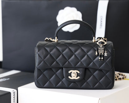 CHL -  Flap Bag Mini Doll Handle Bag 20AmeliaBlack