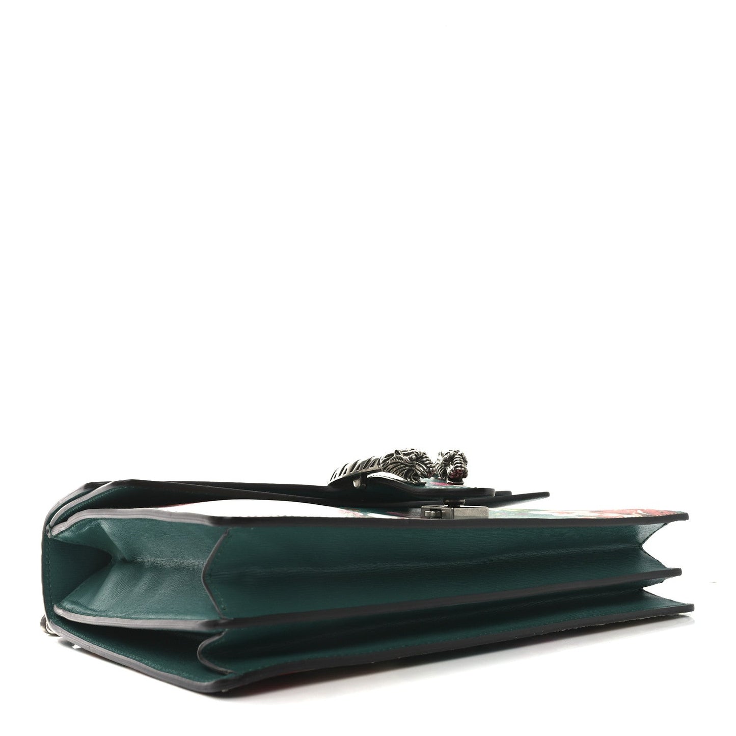 Amelia Calfskin Blooms Print Medium Dionysus Shoulder Bag Bright Emerald Multicolor