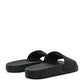 Balenciaga Rubber Womens BB Pool Slide Sandals 36 Black