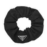 Prada Re-Nylon Metal Logo Scrunchie Black