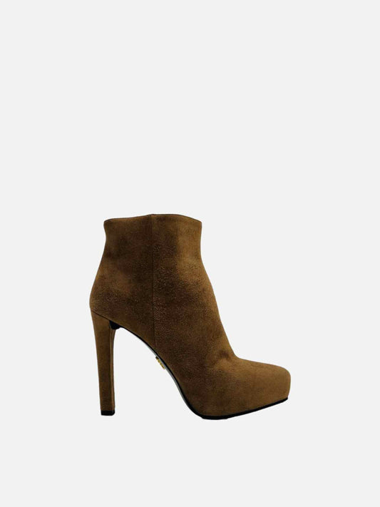 PRADA Platform Brown Size EU 35.5 Ankle Boots