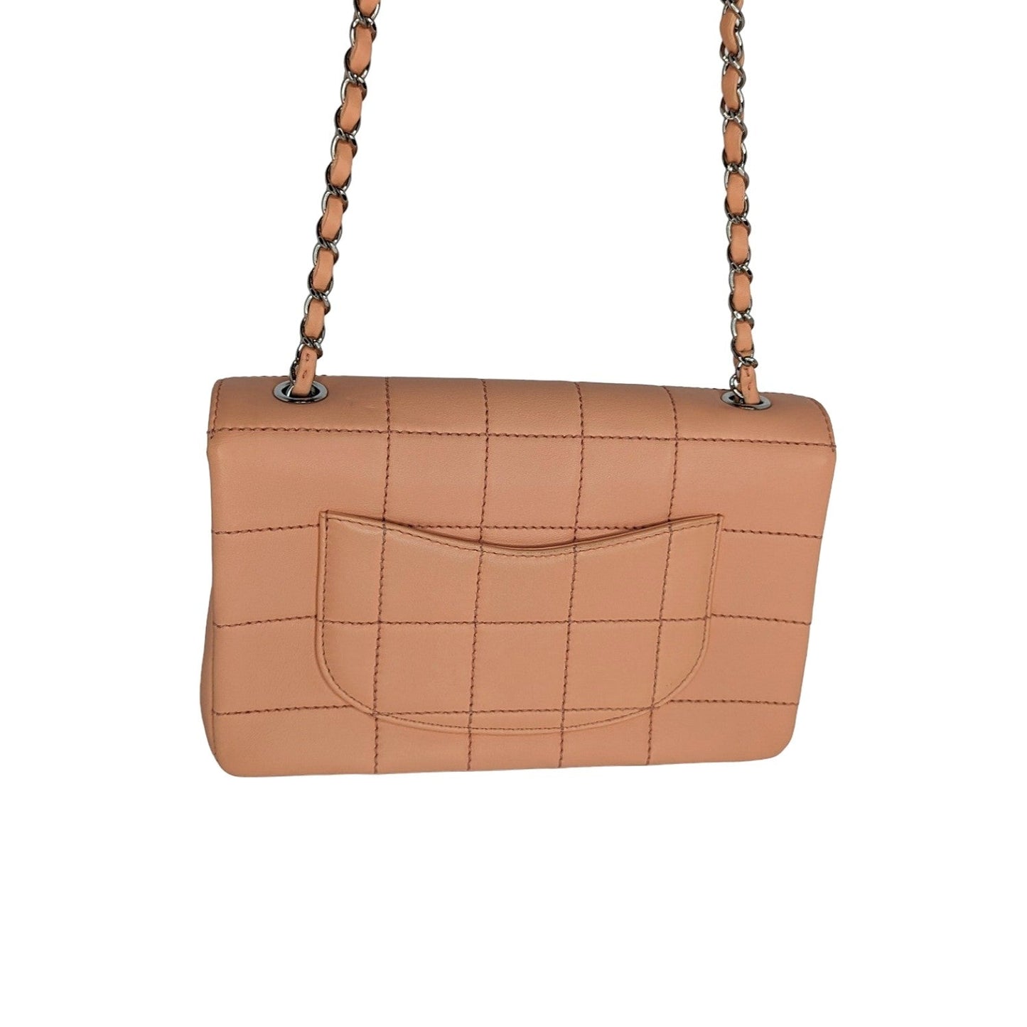Chanel   Peach Square Quilted Medium Flap Bag