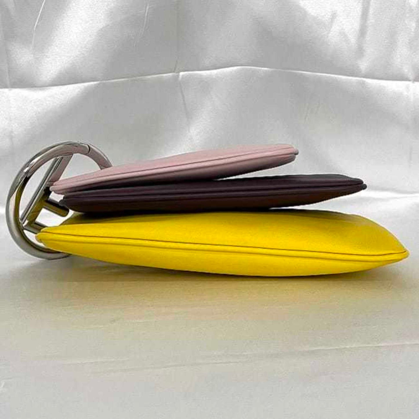 Fendi  pink yellow Leather Clutch Bag (Pre-Owned)
