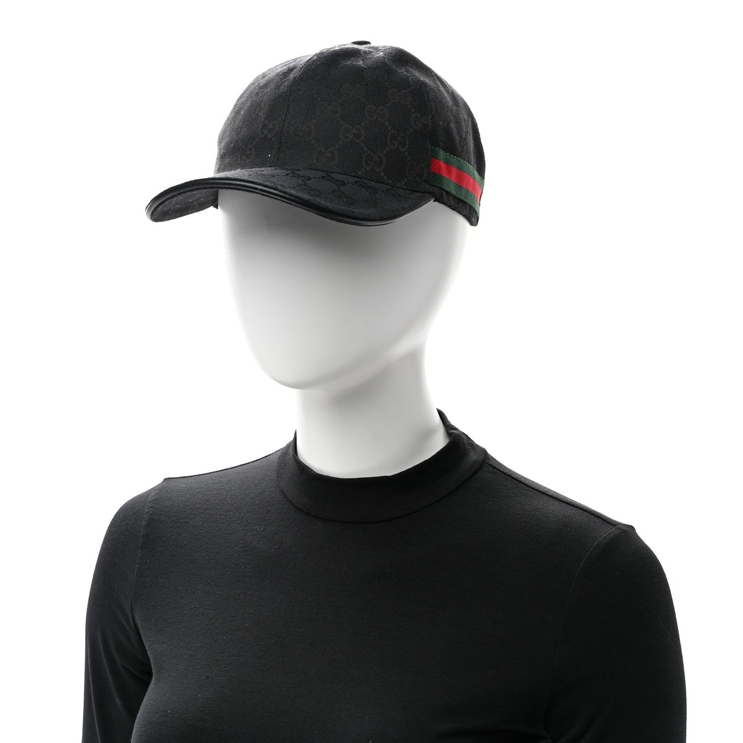Amelia Monogram Web Baseball Hat XL Black