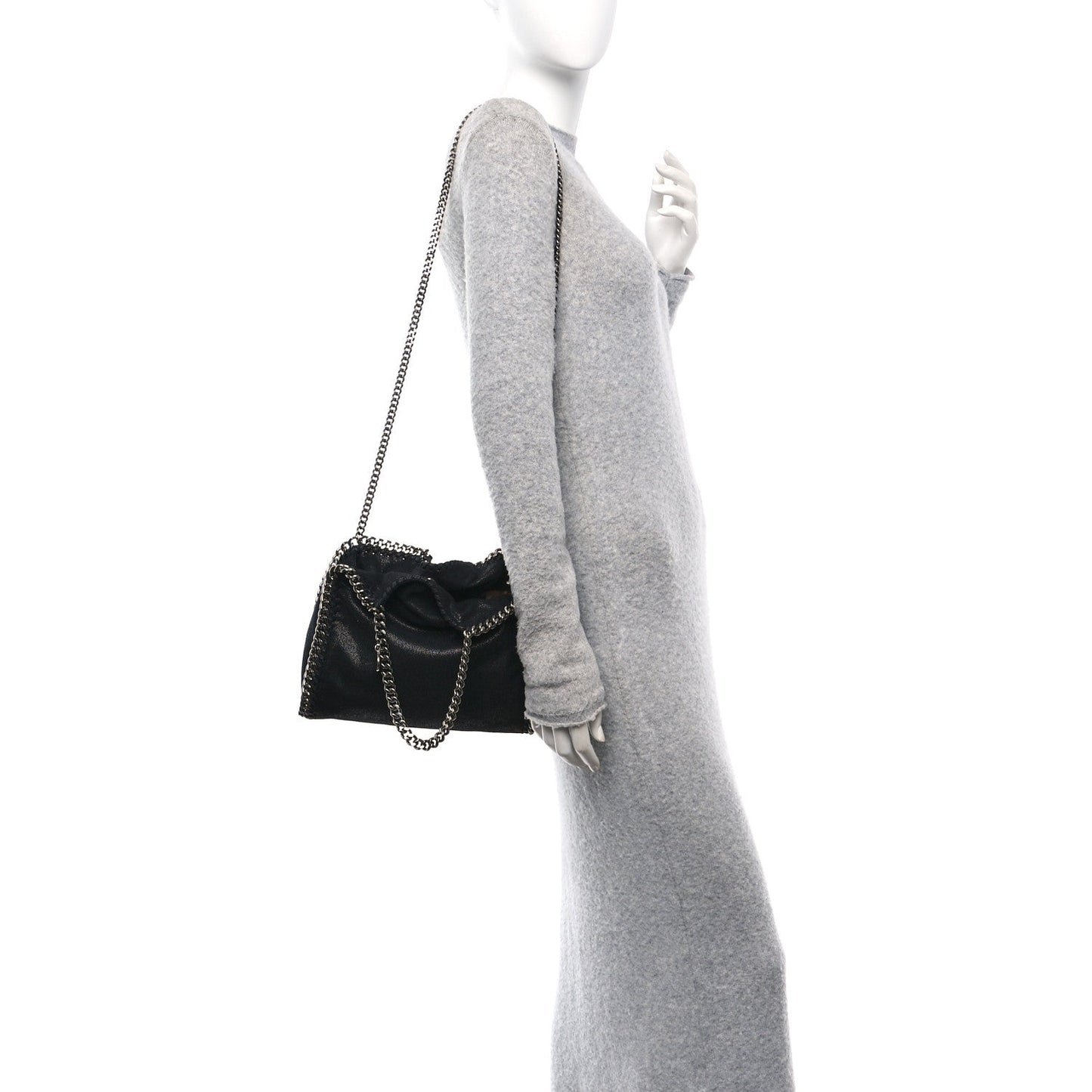 Stella McCartney Shaggy Deer Mini Falabella Tote Black