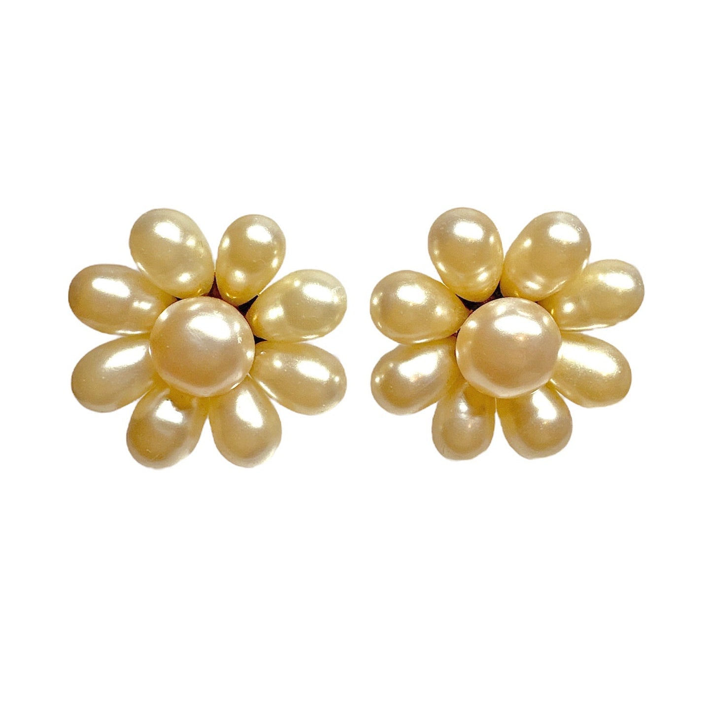 Chanel bag Faux Pearl Flower Earrings