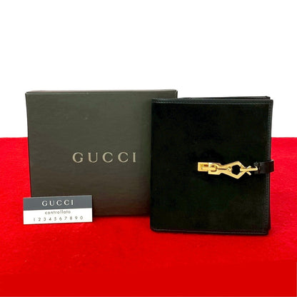 Gucci Jackie Hardware Suede Leather Bifold Wallet