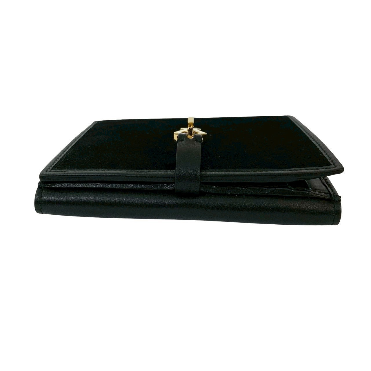 Gucci Jackie Hardware Suede Leather Bifold Wallet