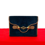 Gucci GG Logo Horsebit Suede Leather Bifold Wallet