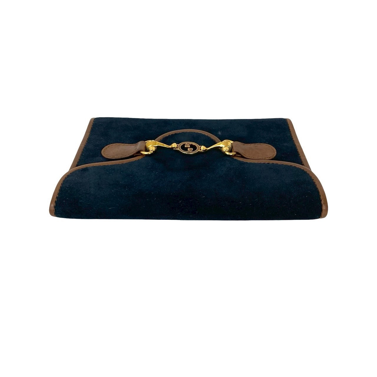 Gucci GG Logo Horsebit Suede Leather Bifold Wallet