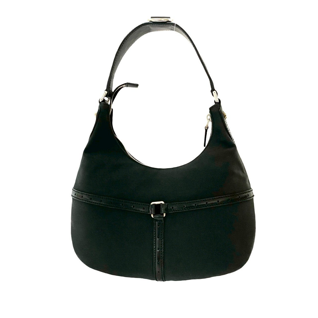 Gucci GG Logo Leather Canvas Shoulder Bag