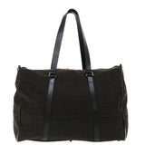 FENDI Zucchino Canvas Boston Bag Black  am3471