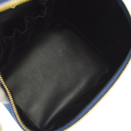 CHANEL 1996-1997 CC Logos Cosmetic Vanity Hand Bag Blue Denim ao07497