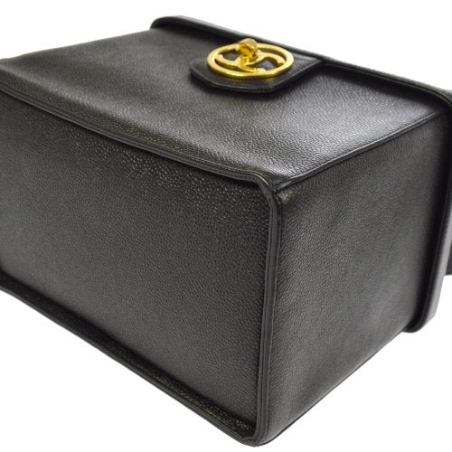 CHANEL 1994-1996 Circled CC Vanity Handbag Black Caviar ao08272