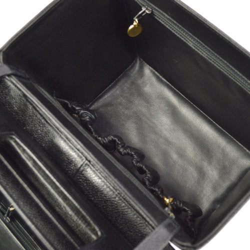 CHANEL 1994-1996 Circled CC Vanity Handbag Black Caviar ao08272