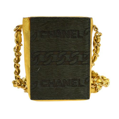 CHANEL 2001 Mini Chain Shoulder Pochette Khaki