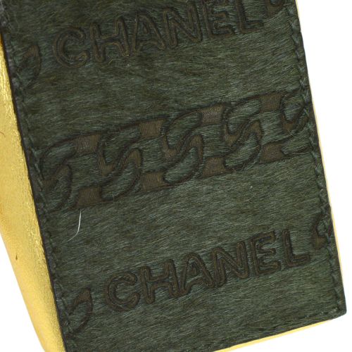 CHANEL 2001 Mini Chain Shoulder Pochette Khaki