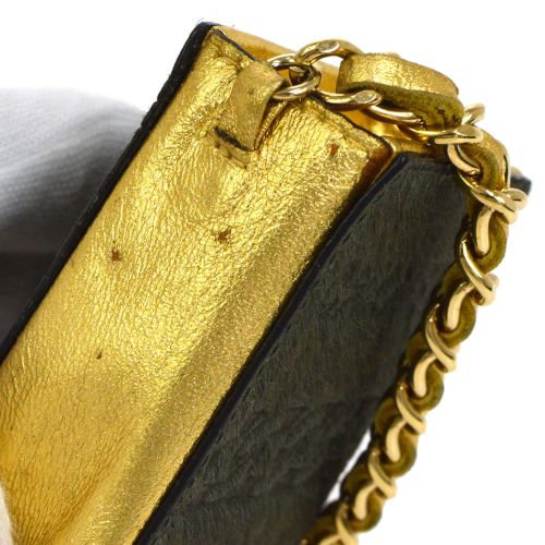 CHANEL 2001 Mini Chain Shoulder Pochette Khaki