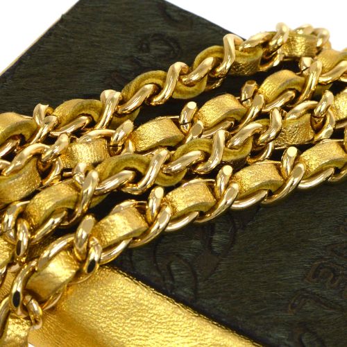 CHANEL 2001 Mini Chain Shoulder Pochette Khaki