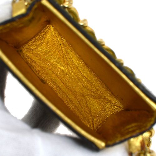 CHANEL 2001 Mini Chain Shoulder Pochette Khaki