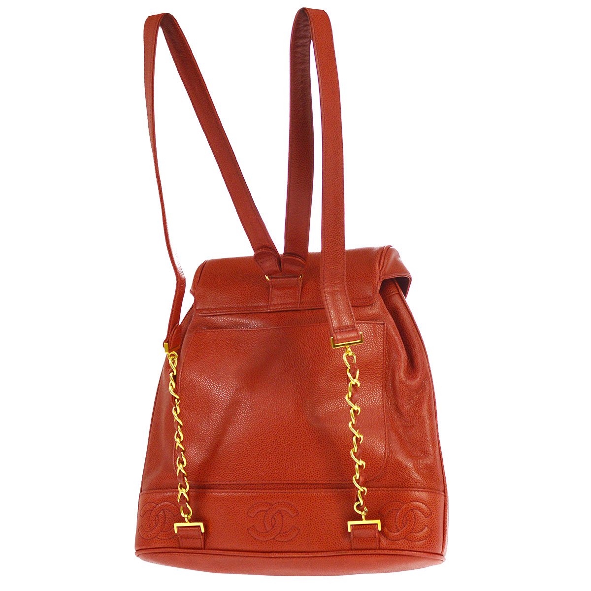 CHANEL 1994-1996 Triple CC Backpack Red Caviar ao24122