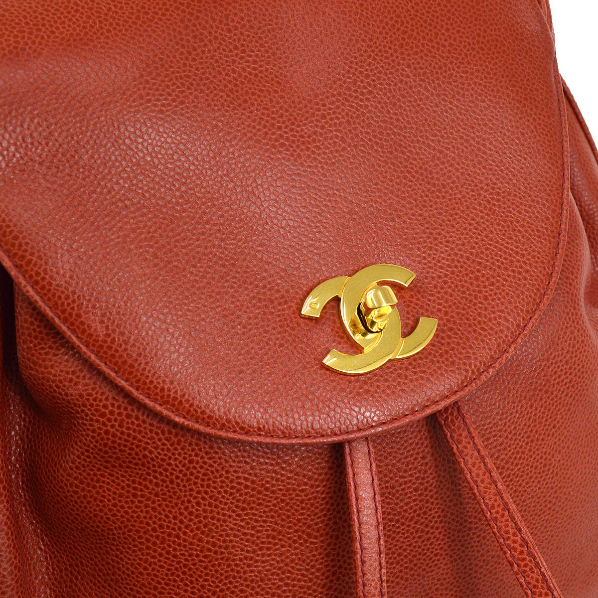 CHANEL 1994-1996 Triple CC Backpack Red Caviar ao24122
