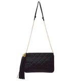 CHANEL 2003-2004 Black Satin Shoulder Bag ao26182