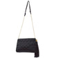 CHANEL 2003-2004 Black Satin Shoulder Bag ao26182