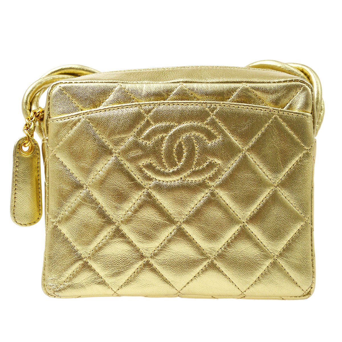 CHANEL 1996-1997 Camera Bag Mini Gold Lambskin ao28947