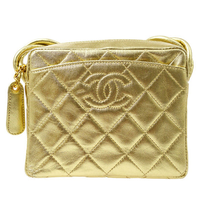 CHANEL 1996-1997 Camera Bag Mini Gold Lambskin ao28947