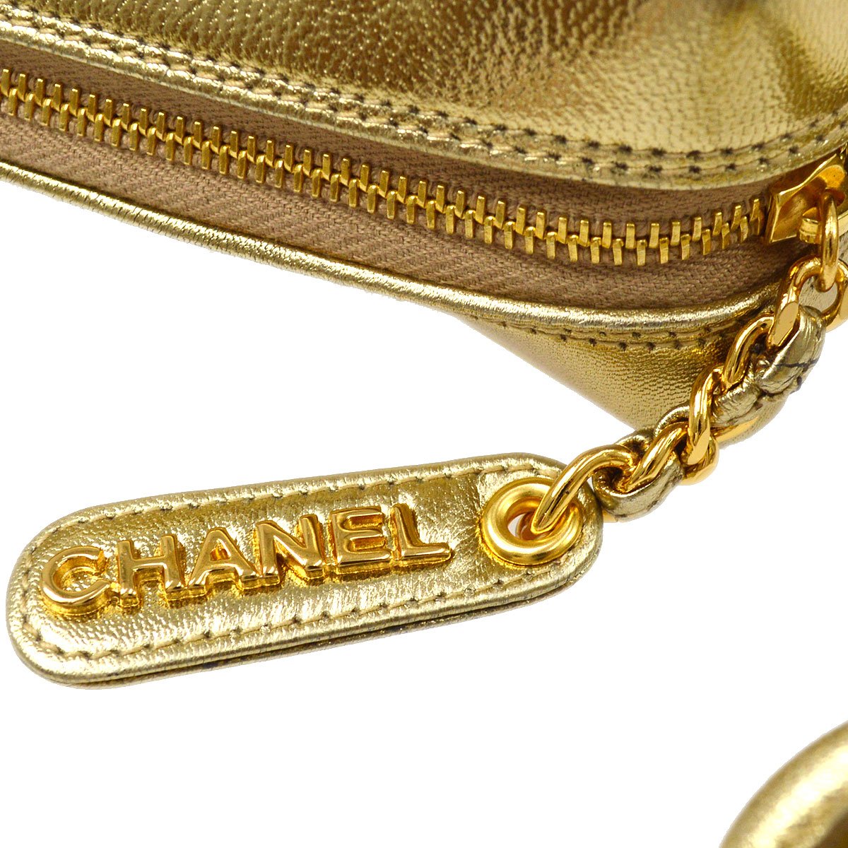 CHANEL 1996-1997 Camera Bag Mini Gold Lambskin ao28947