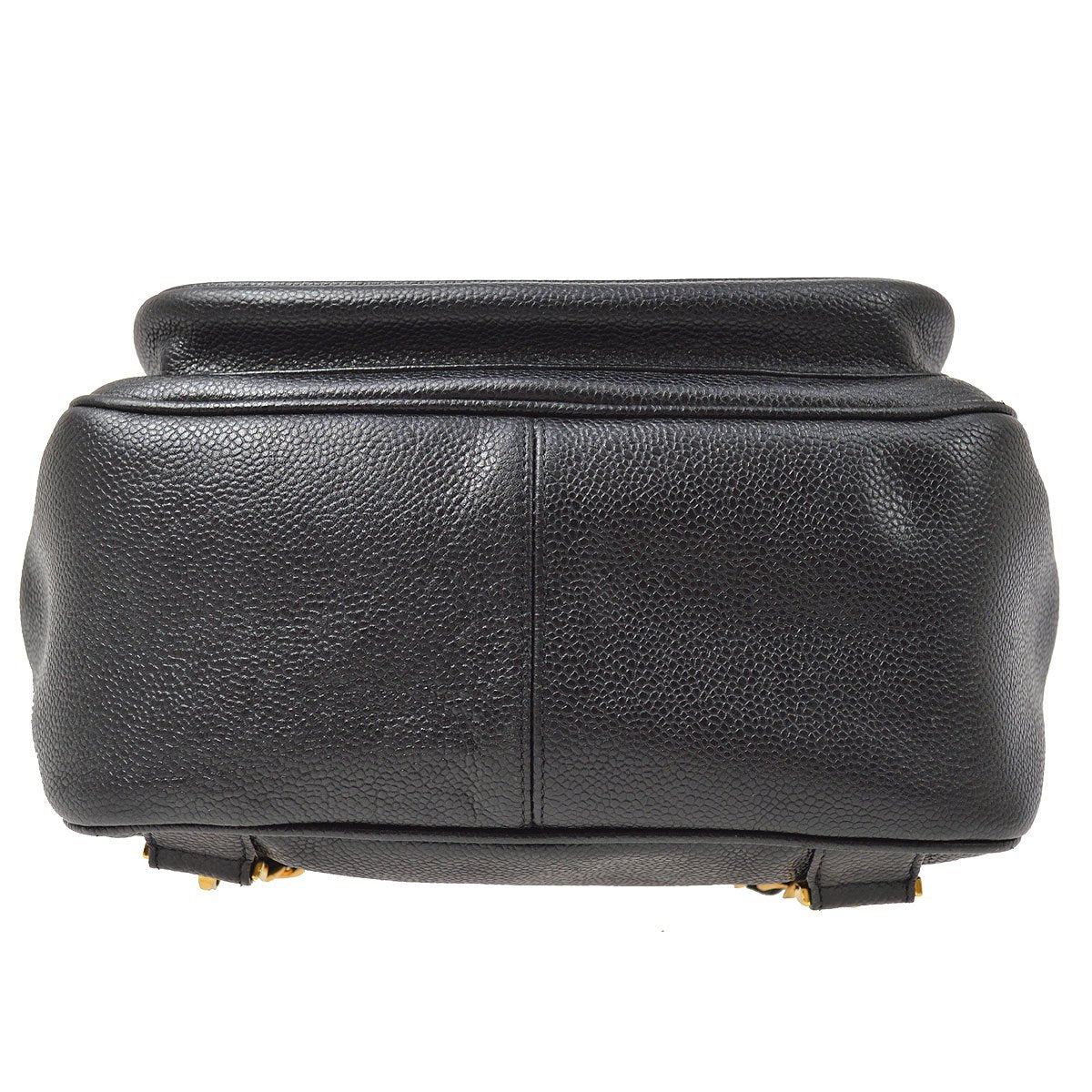 CHANEL 1994-1996 Chain Backpack Bag Black Caviar Skin ao29053