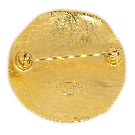 CHANEL 1998 Medallion Brooch Pin Gold ao29817