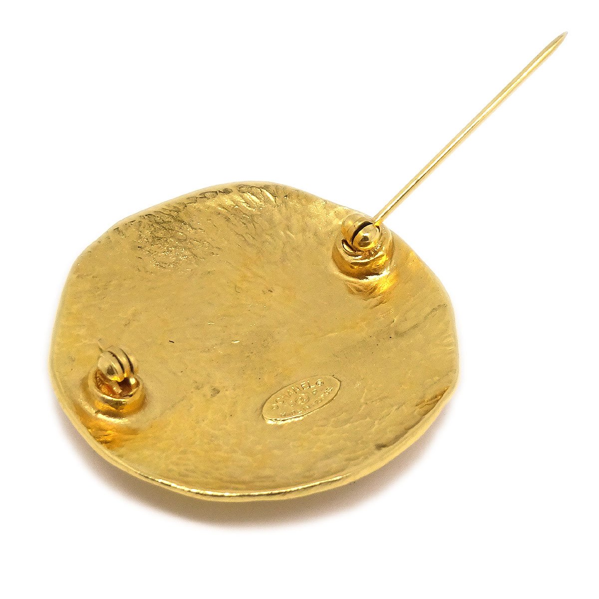 CHANEL 1998 Medallion Brooch Pin Gold ao29817
