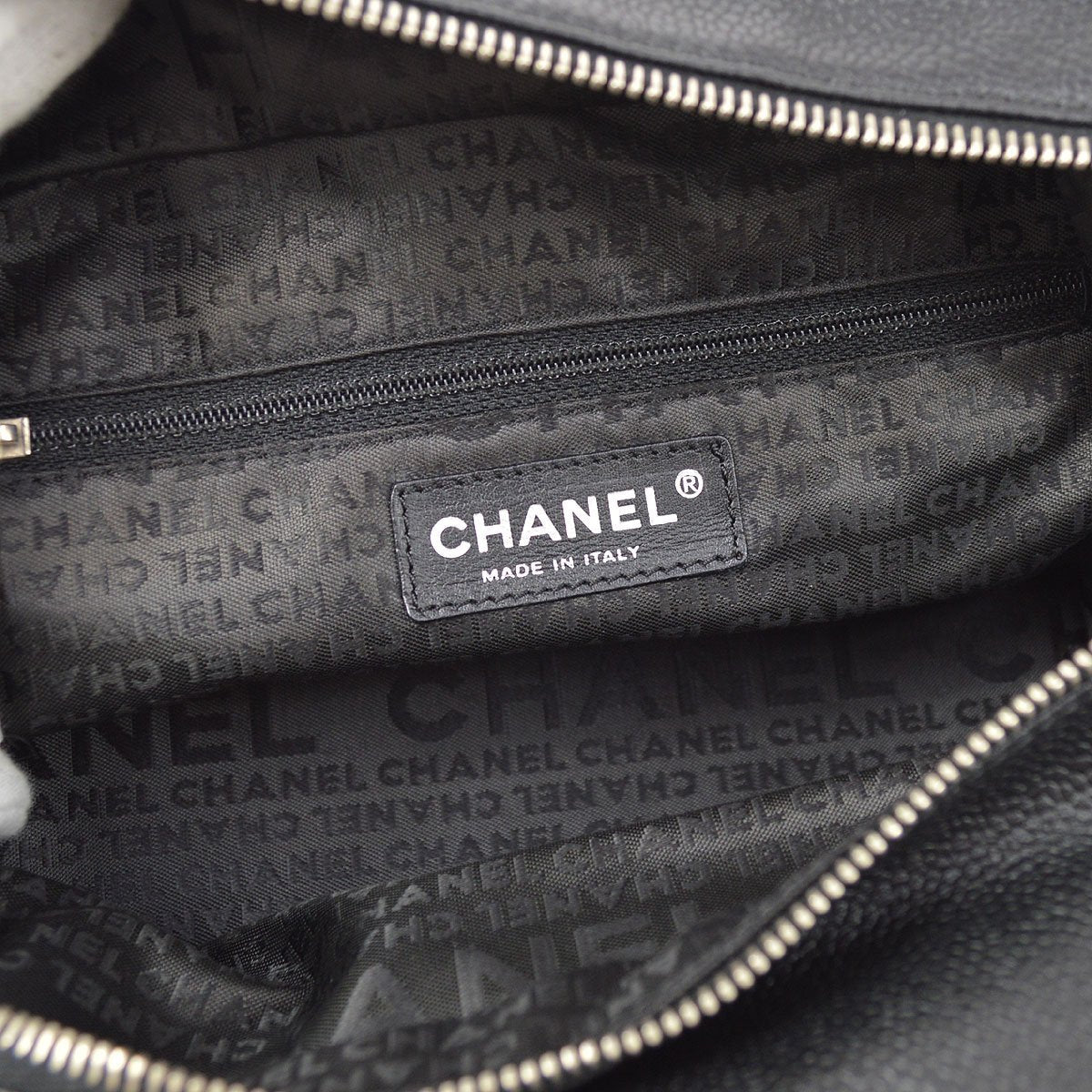 CHANEL 2004-2005 Black Caviar Perforated Handbag ao30862