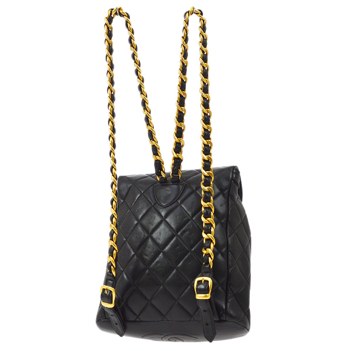 CHANEL 1994-1996 Duma Backpack Medium Black Lambskin ao31404