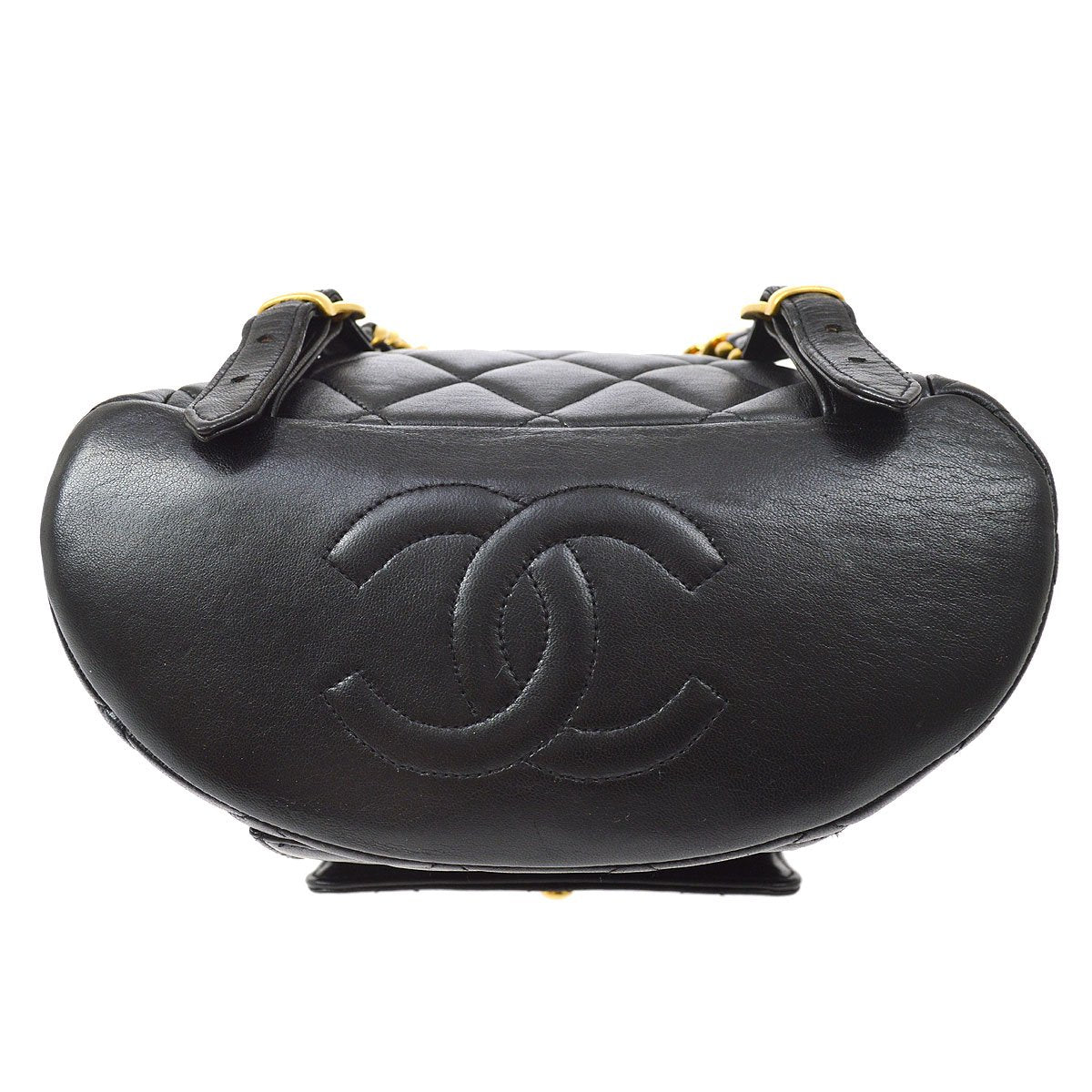 CHANEL 1994-1996 Duma Backpack Medium Black Lambskin ao31404