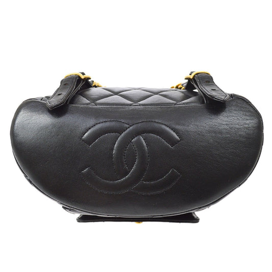 CHANEL 1994-1996 Duma Backpack Medium Black Lambskin ao31404