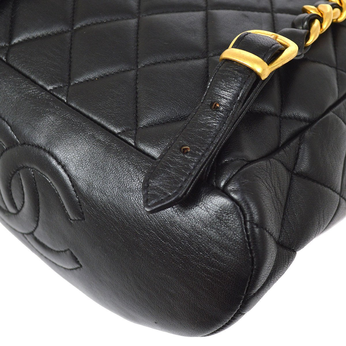 CHANEL 1994-1996 Duma Backpack Medium Black Lambskin ao31404